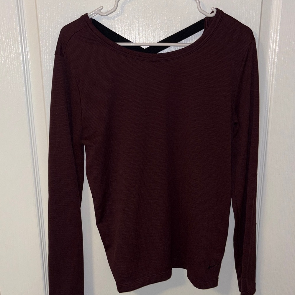 Nike Maroon Long Sleeve Women's Top